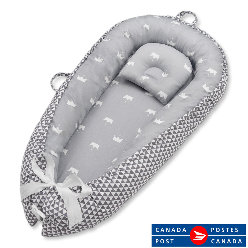 Chic Baby lit bébé lit de couchage portable pour nouveau-né jusqu'à 12 mois. 100% coton naturel doux avec oreiller 80x50cm. Station à langer idéale pour berceau