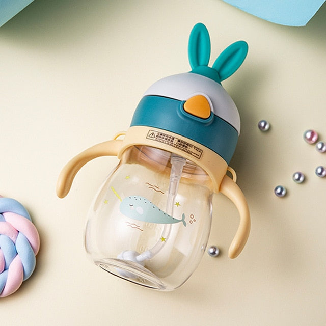 Baby Bottle Anti Colic Air Vent Wide Neck Natural Nursing Feeding Bottle for Infant BPA Free 280/320ml Baby Care with Strap