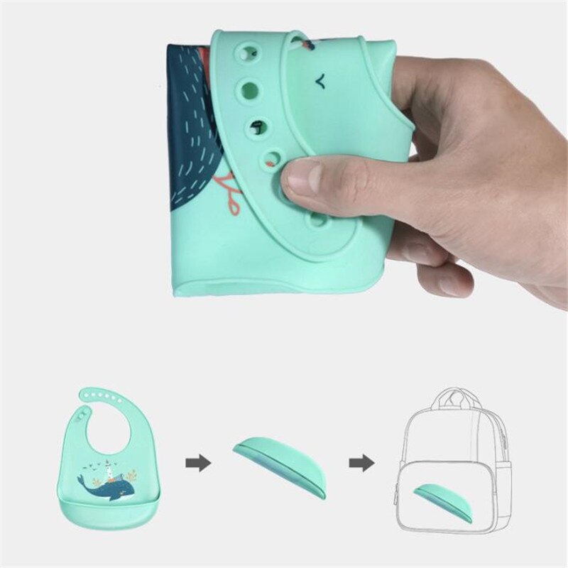 Bibs Waterproof Baby Silicone Bibs Burp Cloths Toddler Kids Adjustable Feeding Apron Saliva Bandana Baby Boys Girls Bandana Bib