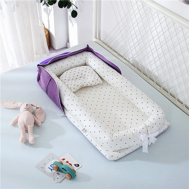 CHICURE- Portable Newborn Baby Crib Nest Bed for Baby Boys Girls Travel Infant Cotton Cradle Crib Baby Sleeping Set