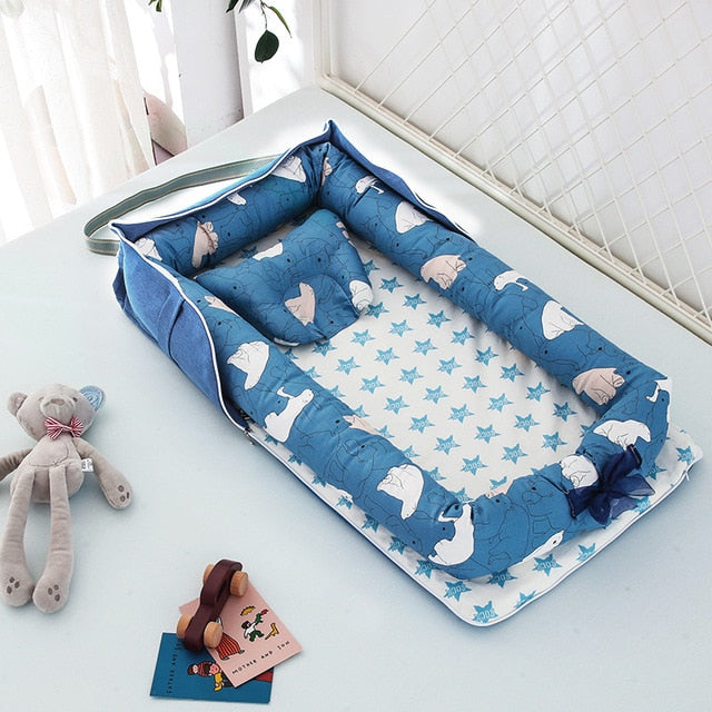 CHICURE- Portable nouveau-né berceau nid lit pour bébé garçons filles  voyage infantile coton berceau berceau bébé ensemble de couchage